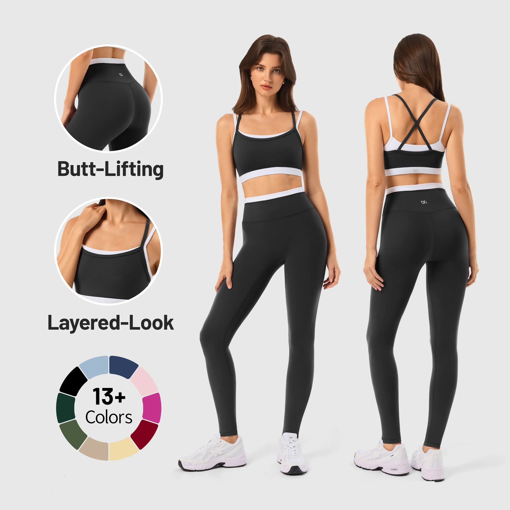 INNO MINT Women'S Workout Set 2 Pieces Workout Outfits Seamless Yoga Leggings with Padded Sports Bras Athletic Gym Casual Outfits