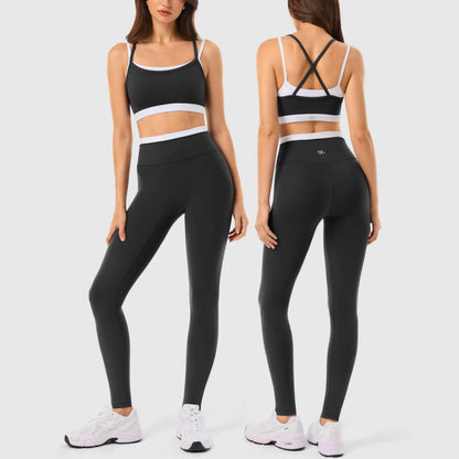 INNO MINT Women'S Workout Set 2 Pieces Workout Outfits Seamless Yoga Leggings with Padded Sports Bras Athletic Gym Casual Outfits