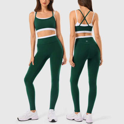 INNO MINT Women'S Workout Set 2 Pieces Workout Outfits Seamless Yoga Leggings with Padded Sports Bras Athletic Gym Casual Outfits