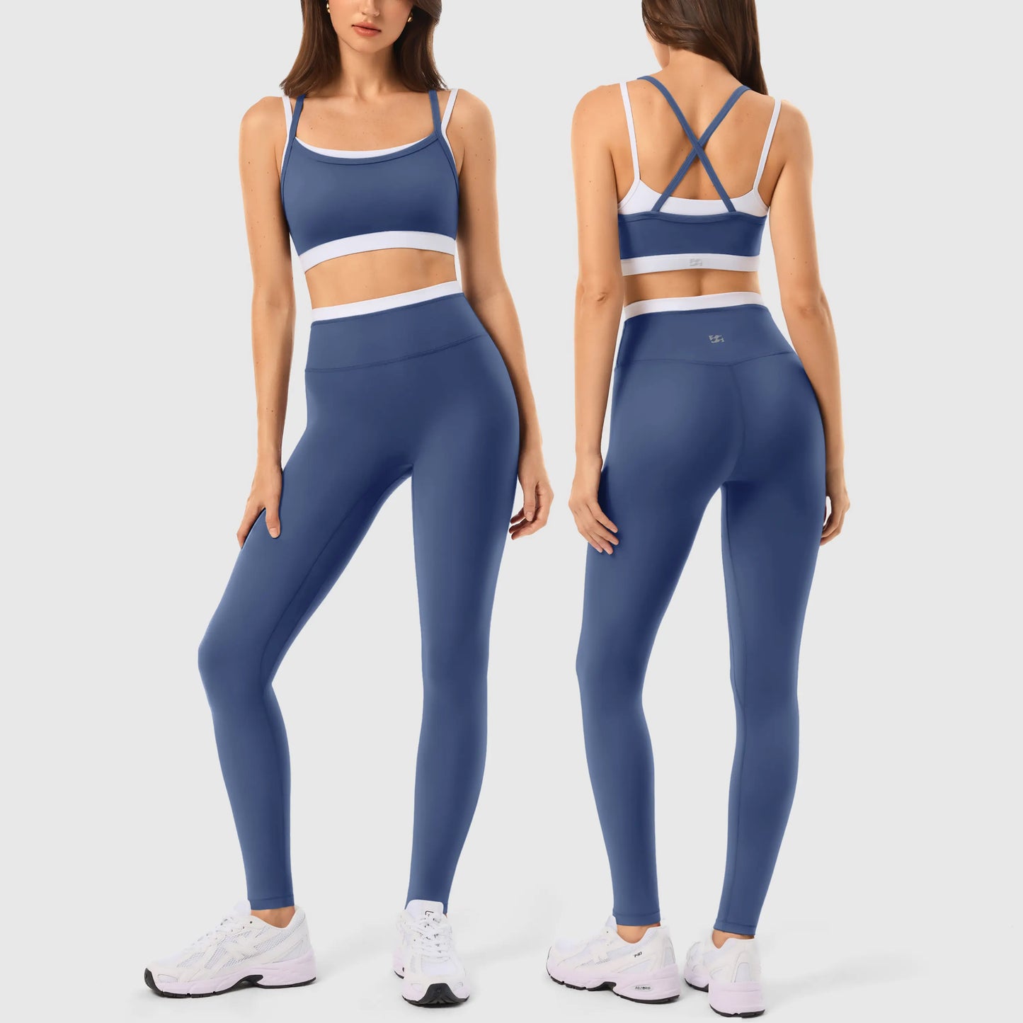 INNO MINT Women'S Workout Set 2 Pieces Workout Outfits Seamless Yoga Leggings with Padded Sports Bras Athletic Gym Casual Outfits
