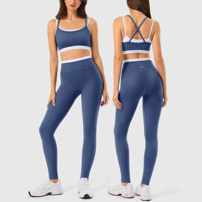 INNO MINT Women'S Workout Set 2 Pieces Workout Outfits Seamless Yoga Leggings with Padded Sports Bras Athletic Gym Casual Outfits